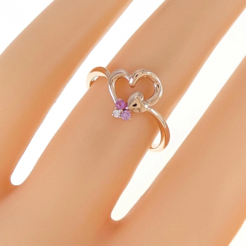 Nhẫn Sapphire K10PG hình trái tim 0.03CT 672329