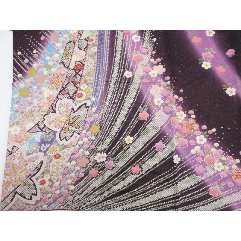 Kimono Furisode nhuộm Bokaashi với thêu Yuzen - Hàng hiệu Authentic 877565