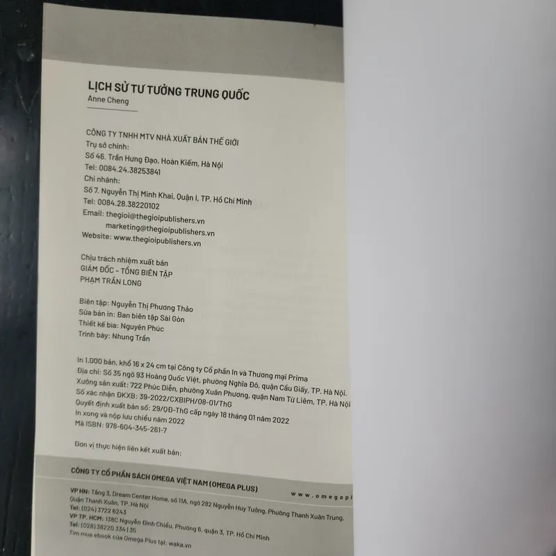Lịch sử tư tưởng Trung Quốc của Anne Cheng mới 95% 534182