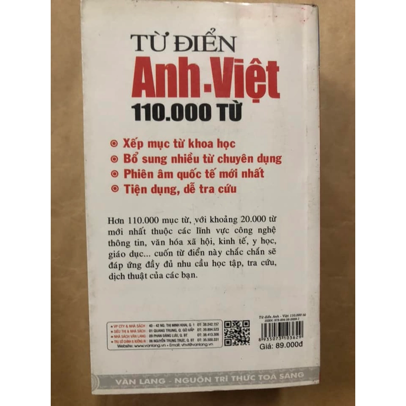 Sách Từ điển Anh Việt (110.000 từ) - Việt Fame biên soạn 305471