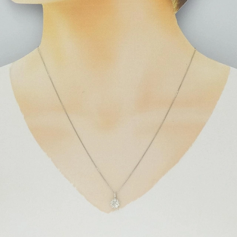 Dây chuyền kim cương hoa PT900/PT850 0.30CT - Hàng hiệu Chính hãng 861283