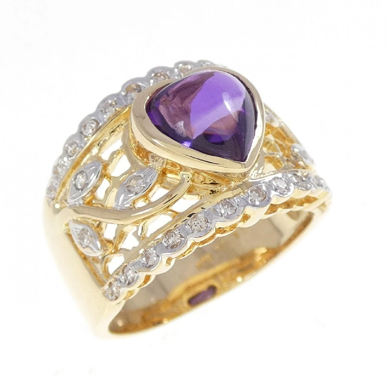 Nhẫn Amethyst hình trái tim K18YG/K18WG 1.64CT - Hàng hiệu Chính hãng 852023