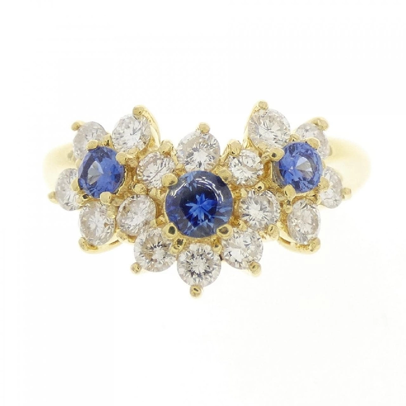 Nhẫn Sapphire Hoa K18YG 0.37CT 670604