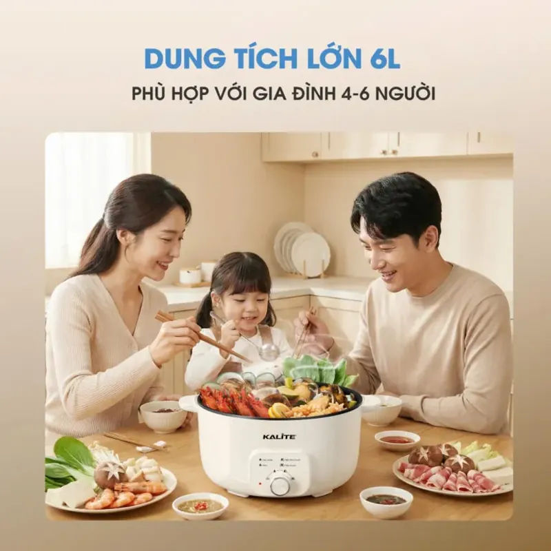 Nồi lẩu đa năng KALITE KL568 Elegant dung tích 6L công suất 2000W 796754