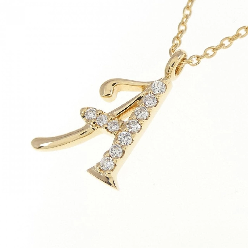 K18YG Chữ cái A Dây chuyền kim cương 0.05CT - Hàng hiệu Chính hãng 861998