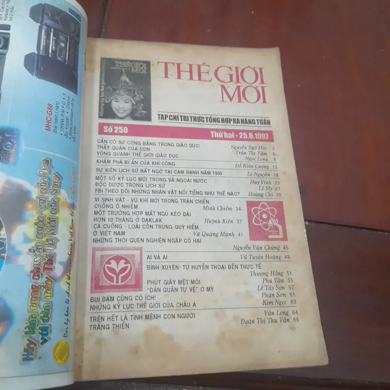 THẾ GIỚI MỚI số 250 ngày 25.8.1997 597845
