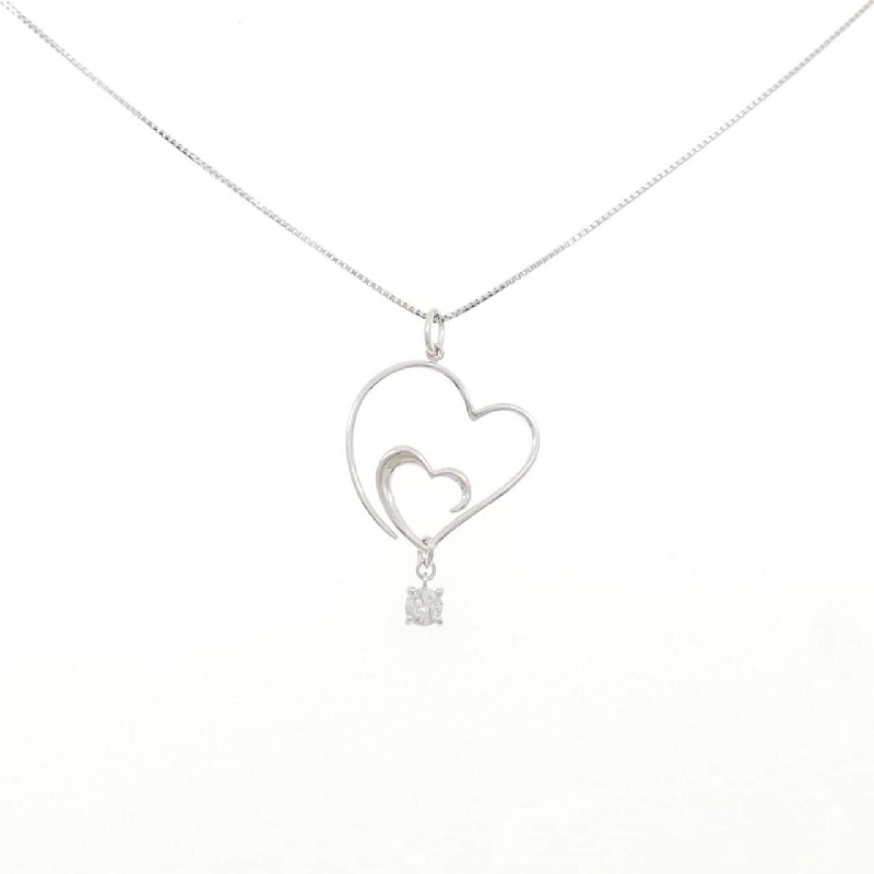 K18WG Dây chuyền kim cương hình trái tim 0.18CT - Hàng hiệu Chính hãng 863274