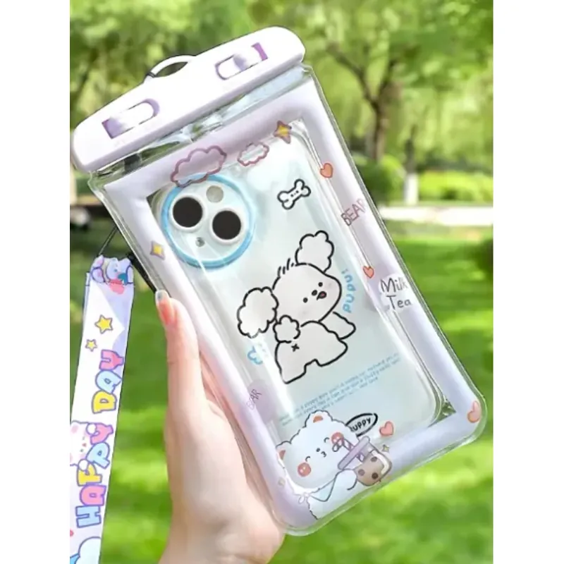 Túi Đựng ĐiệnThoại CHỐNG NƯỚC Viền Phao Hoạt Hình Kèm Dây Đeo 1013698