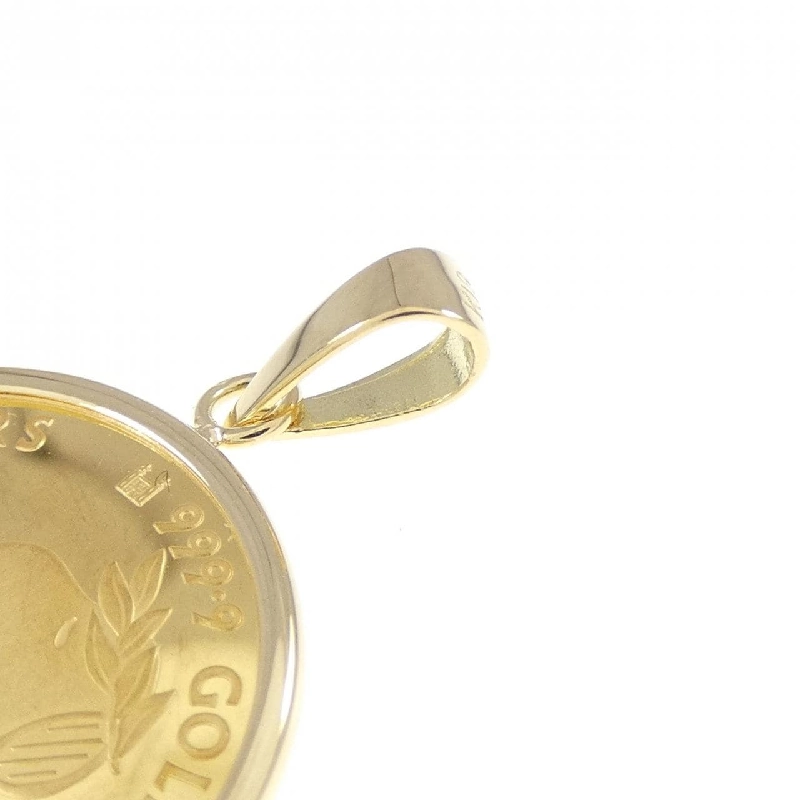 K18YG(枠) Đồng xu mặt dây chuyền - Hàng hiệu Authentic 864467