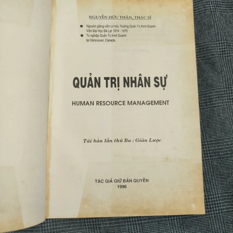[Giáo trình] Quản Trị Nhân Sự - Nguyễn Hữu Thân - Năm 1996 606354