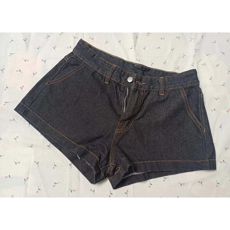 QUẦN SHORT NGẮN NỮ CẠP TRỄ CALEM CLUBC CHẤT LIỆU JEAN - MÀU XANH THAN 738905