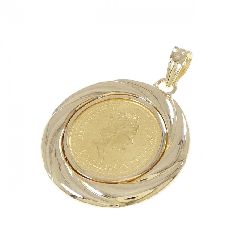K18YG(枠) Đồng xu Mặt dây chuyền - Hàng hiệu Chính hãng 864847