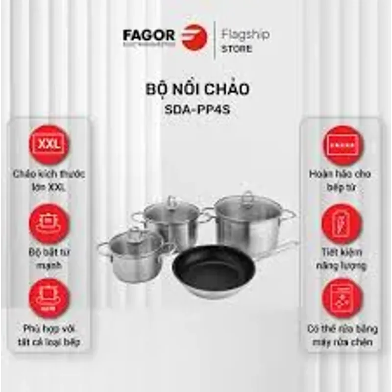 Bộ Nồi Chảo Format SDA-PP4S - Chất Liệu Cao Cấp, Dễ Dàng Vệ Sinh Bằng Máy Rửa Chén 591928