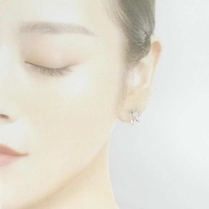 K18WG/K14WG Bông tai hoa kim cương - Hàng hiệu Authentic 873024