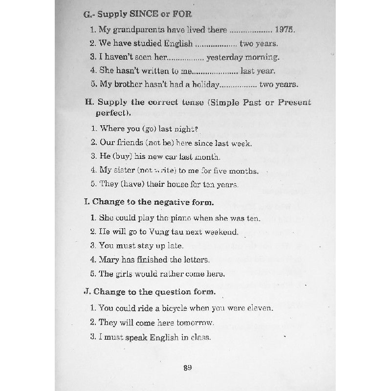 Bài tập Tiếng Anh dùng kèm sách giáo khoa English lớp 8 xưa (Tập I) 14625