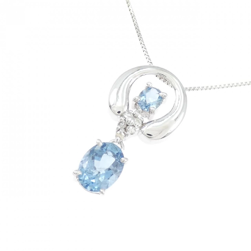 K18WG Aquamarine Necklace 0.86CT - Hàng hiệu Authentic 858593