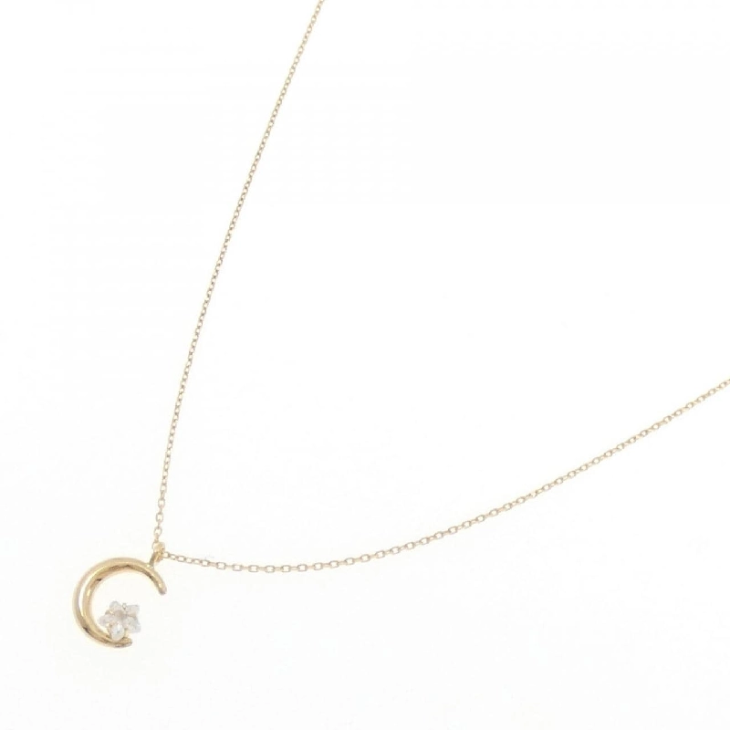 K18YG Mặt trăng Cubic Necklace - Hàng hiệu Chính hãng 860330