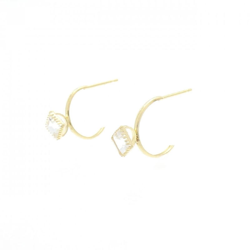 K18YG Bông tai Topaz Trắng - Hàng hiệu Chính hãng 870467