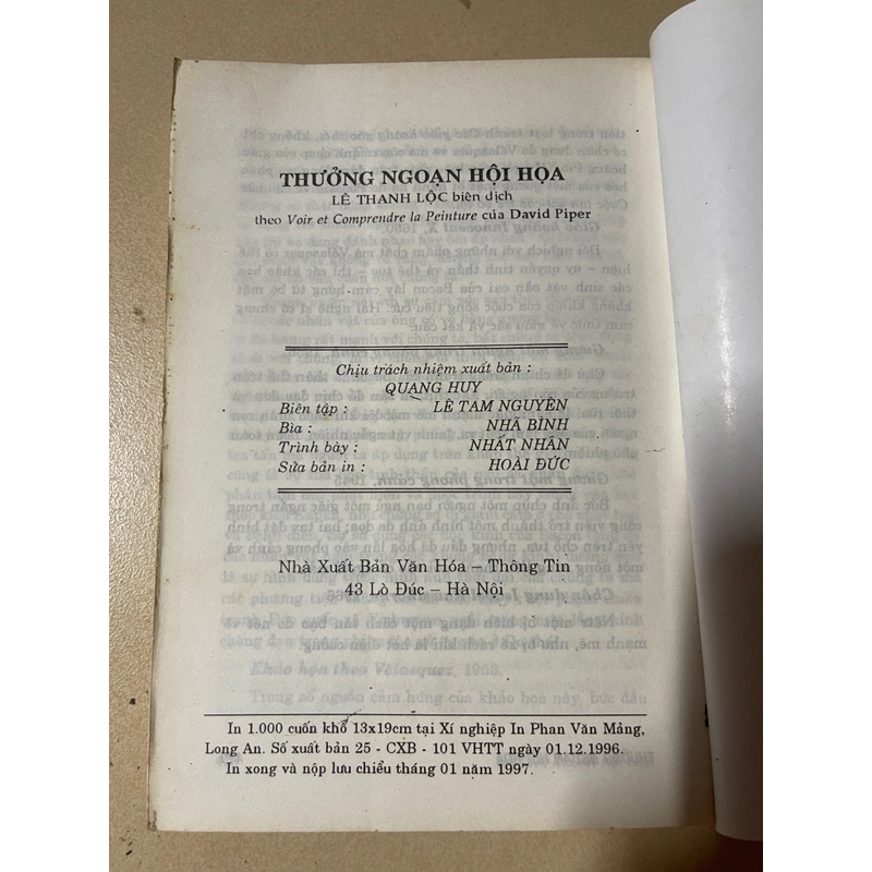 Thưởng ngoạn hội họa - David Piper ( Lê Thanh Lộc dịch) (c43) 507491