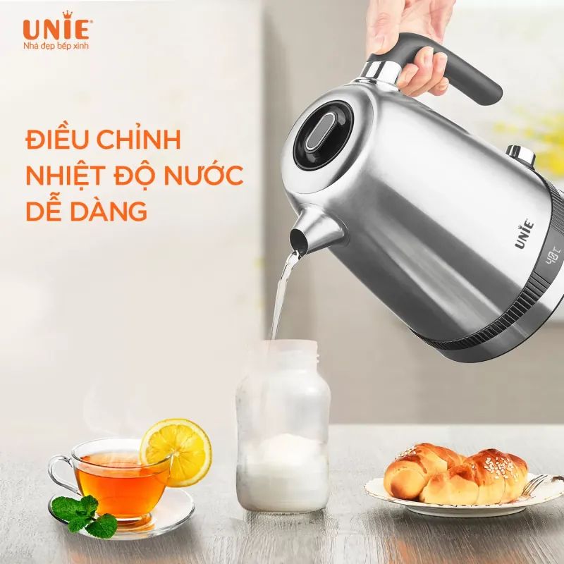 Ấm siêu tốc UNIE UEK1761S dung tích 1.7L, tùy chỉnh nhiệt độ nước, chất liệu inox 304 696140