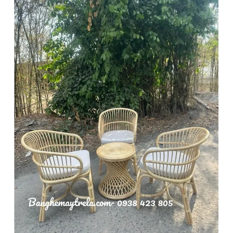 Bộ bàn ghế mây tự nhiên uống trà 674743