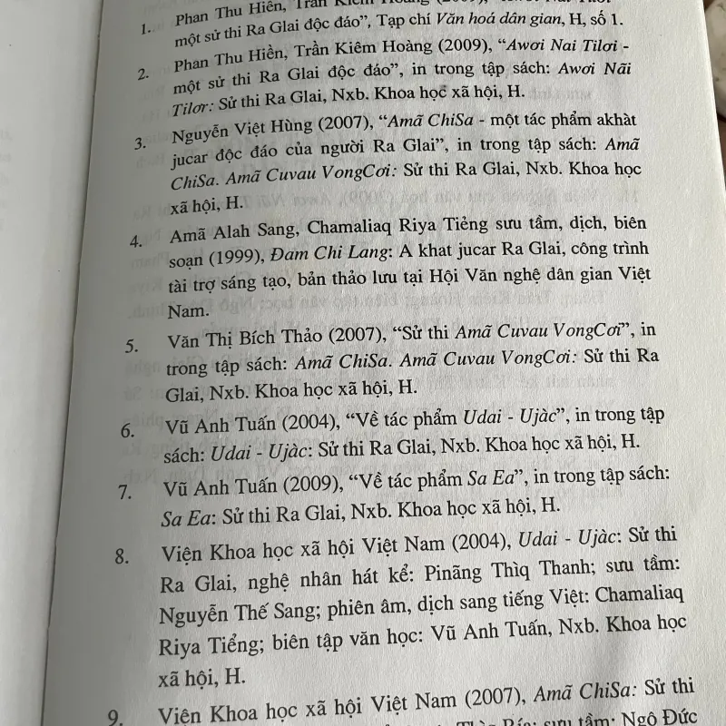 VĂN HỌC DÂN GIAN CÁC DÂN TỘC THIỂU SỐ VIỆT NAM TẬP 6 SỬ THI RA GLAI 750479