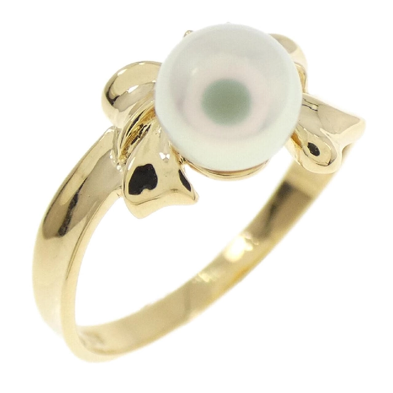 Nhẫn ngọc trai Akoya K18YG hình ruy băng 5.5mm 669014