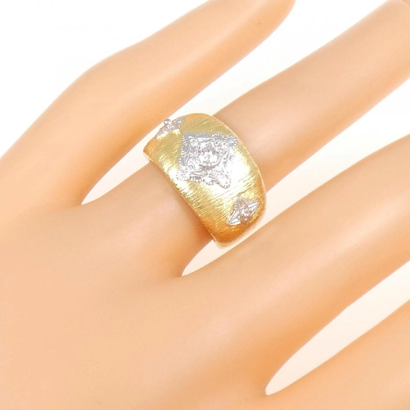 Nhẫn kim cương K18YG/PT 0.13CT 672471