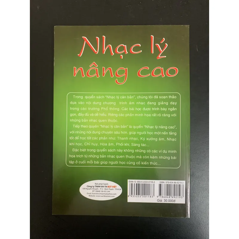 (Sách cũ) Nhạc lý nâng cao - Nguyễn Hạnh  972990