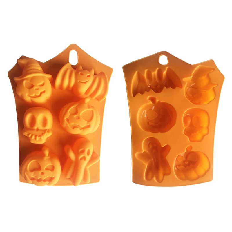 Khuôn silicon làm bánh, rau câu, socola 6 hình Halloween – Mã số 1495 222167