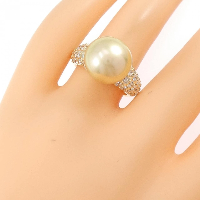 Nhẫn ngọc trai trắng K18YG 12.3mm - Hàng hiệu Chính hãng 851597