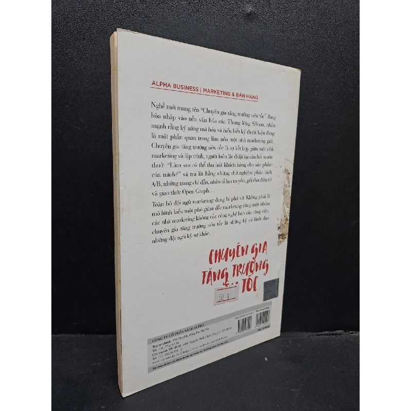 Chuyên gia tăng trường siêu tốc mới 80% ố vàng 2017 HCM0107 Ryan Holiday MARKETING KINH DOANH 915883