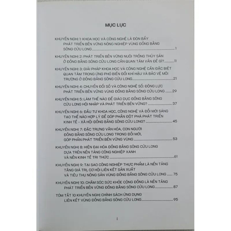 Khuyến nghị chính sách phát triển bền vững ĐBSCL (còn mới 95%) 790991