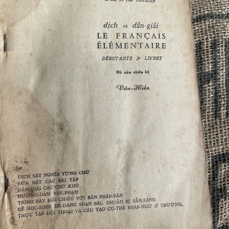 Le Français élémentaire" (Tiếng Pháp cơ bản).  Tác giả: G. Mauger và G. Gougenheim 1013344