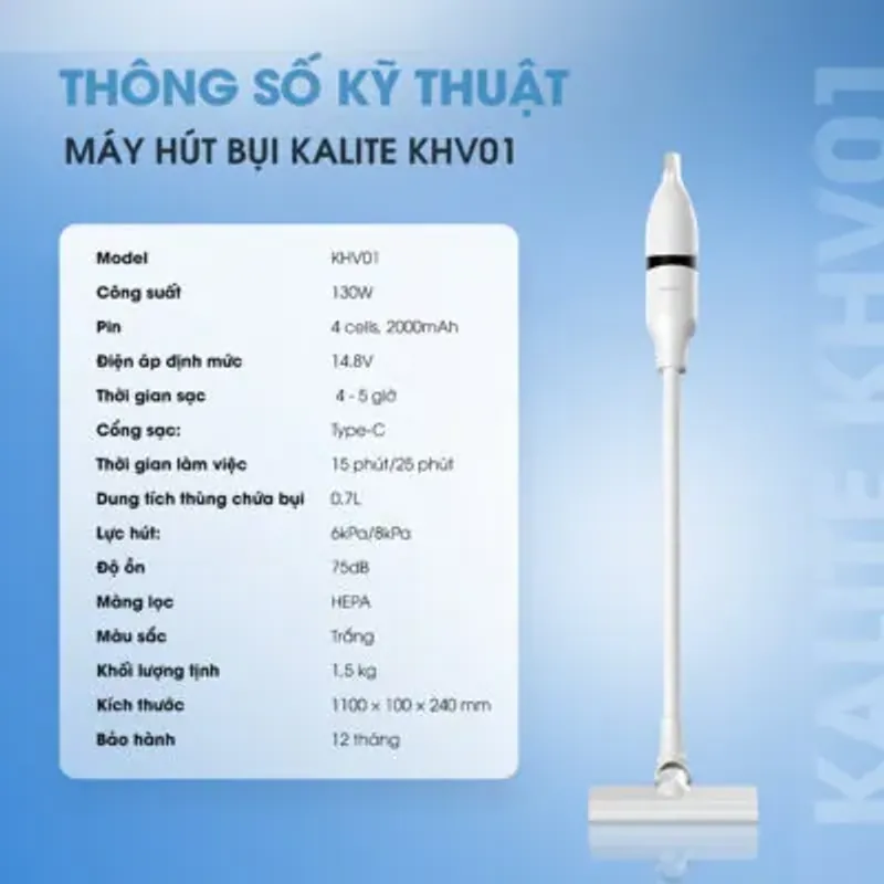 ⚡ Kalite KHV01 – Máy hút bụi gia đình cao cấp | Dọn nhà nhanh 786642