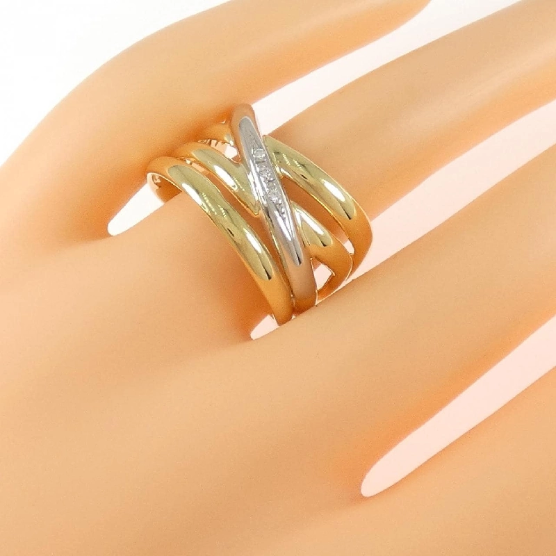 Nhẫn kim cương K18YG/PT900 666066