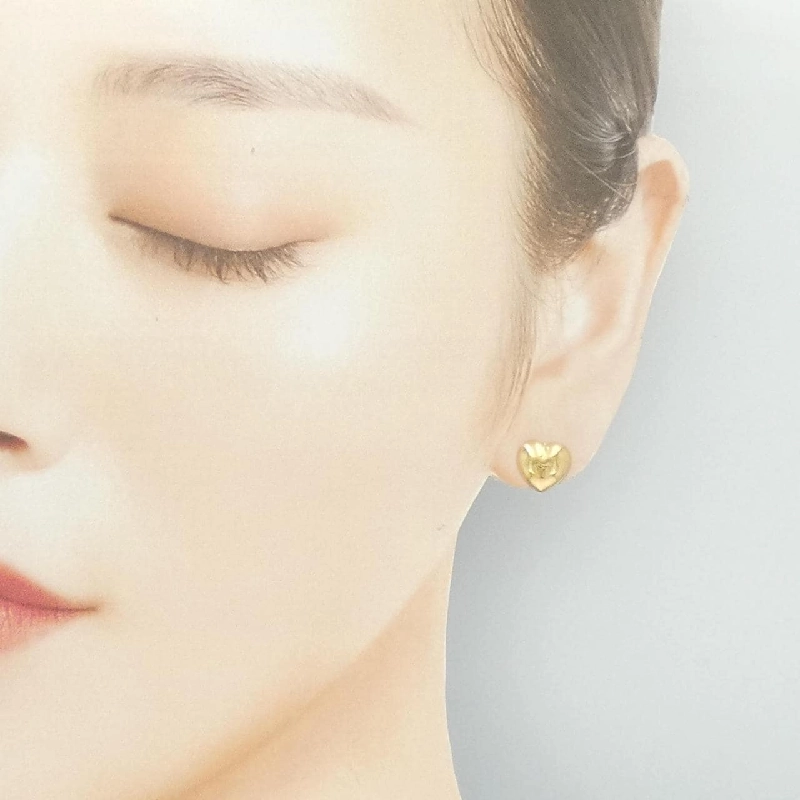 K18YG Bông tai hình trái tim - Hàng hiệu Chính hãng 873076