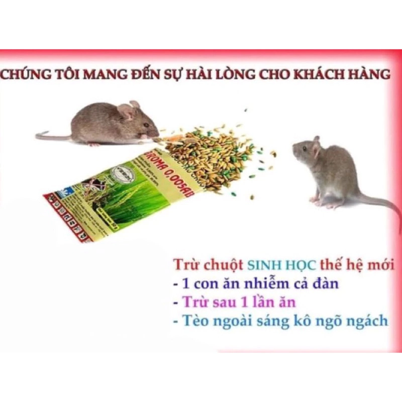 Combo 10 gói thuốc diệt chuột sinh học trộn sẵn thế hệ mới Broma 0,005 AB, gói 50gam 361577