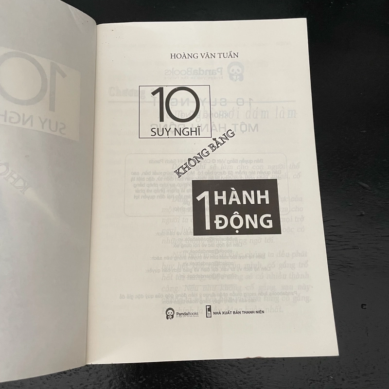 II Tựa sách: 10 Suy Nghĩ Không Bằng 1 Hành Động - Hoàng Văn Tuấn - 2016 463640