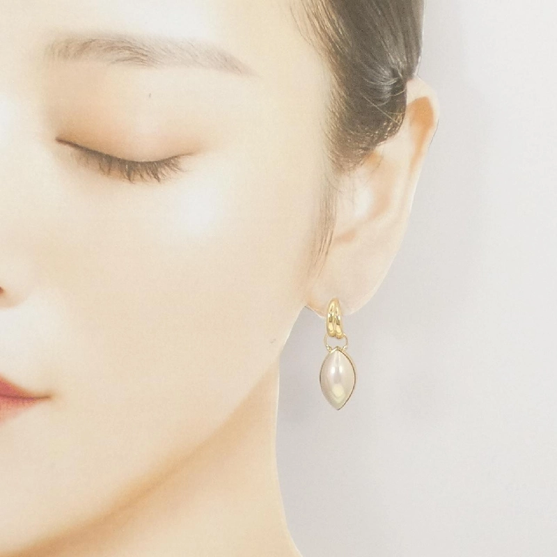 K18YG Mabe Pearl Earrings - Hàng hiệu Authentic 867350