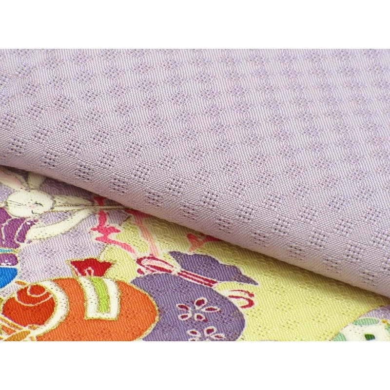 Áo kimono đơn lớp thăm viếng trang trí vàng Yuzen - Hàng hiệu Authentic 875177