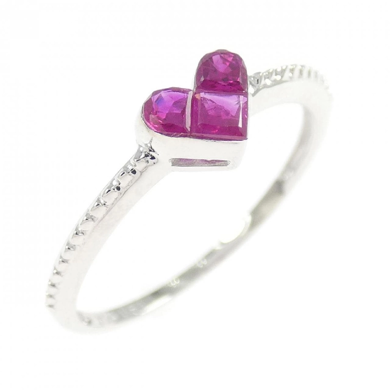 Nhẫn ruby hình trái tim K14WG 0.54CT - Hàng hiệu Authentic 849127