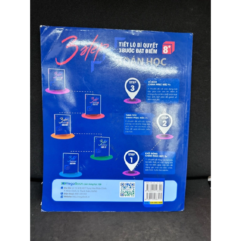 [Phiên Chợ Sách Cũ] 3 Step, Tiết Lộ Bí Quyết 3 Bước Đạt Điểm 8+ Toán Học - Nguyễn Xuân Nam,, 2021 1503 411423