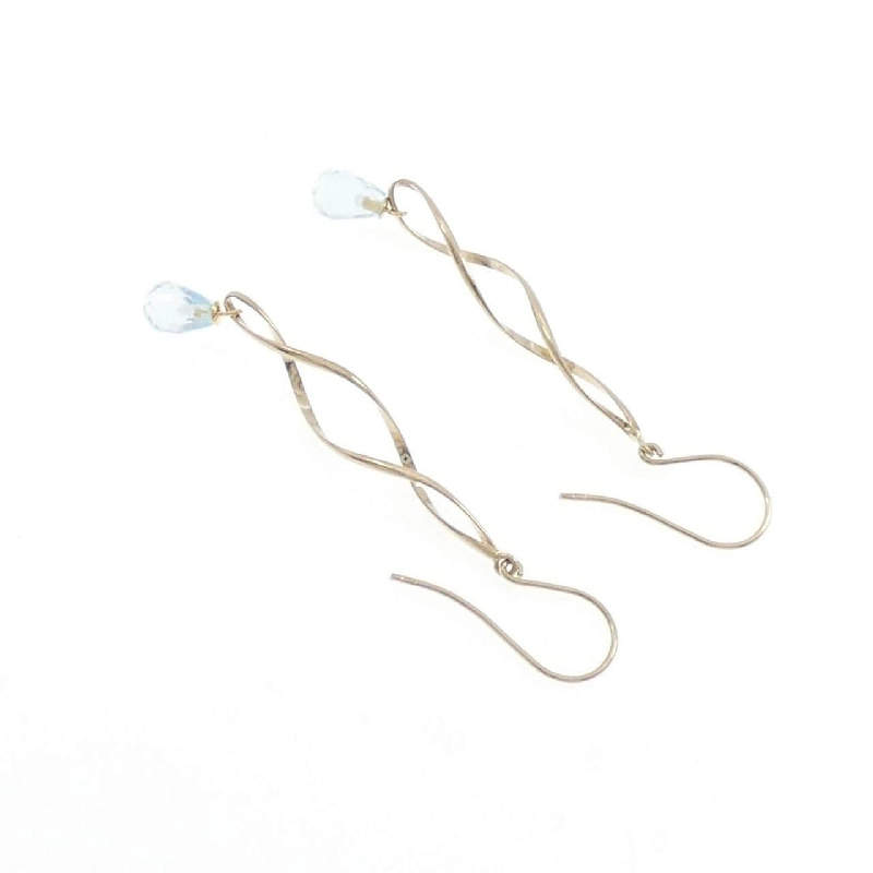 K18YG Blue Topaz Bông tai - Hàng hiệu Chính hãng 867233