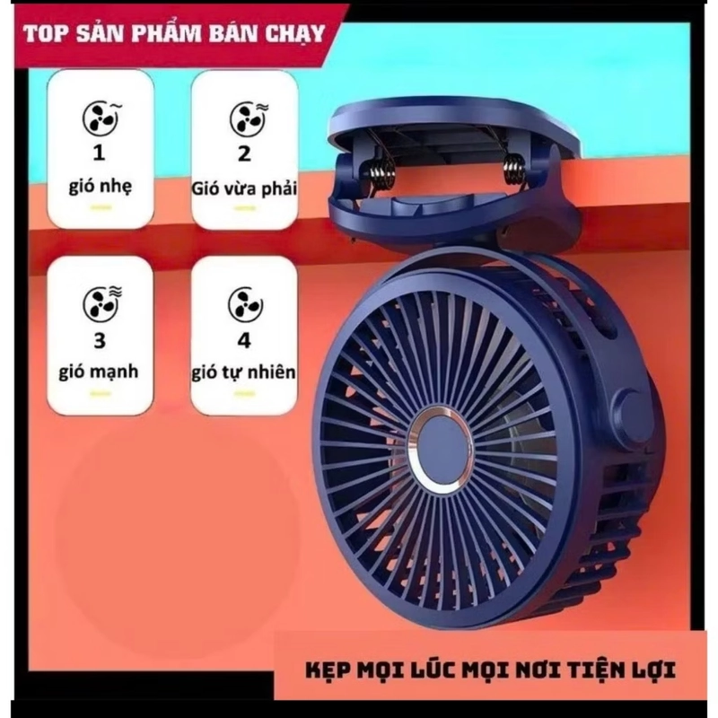 Quạt tích điện kẹp góc tiện lợi( tặng kèm dây sạc) 507832