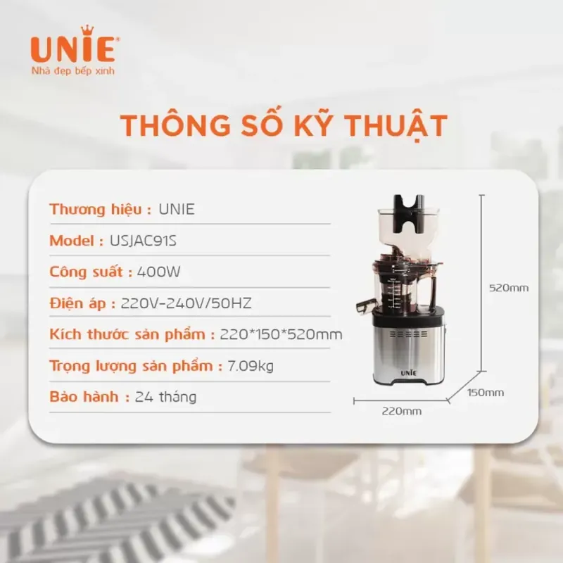 Máy ép chậm UNIE USJAC91S cho team healthy 721045