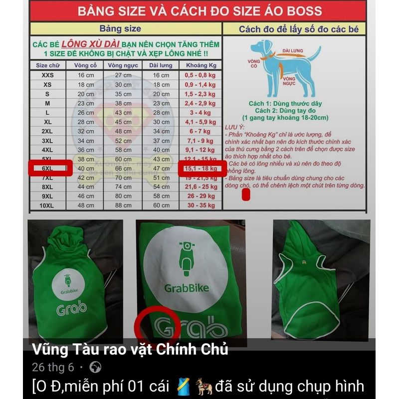 tp.vũng tàu Tặng Áo shipper dog 507080