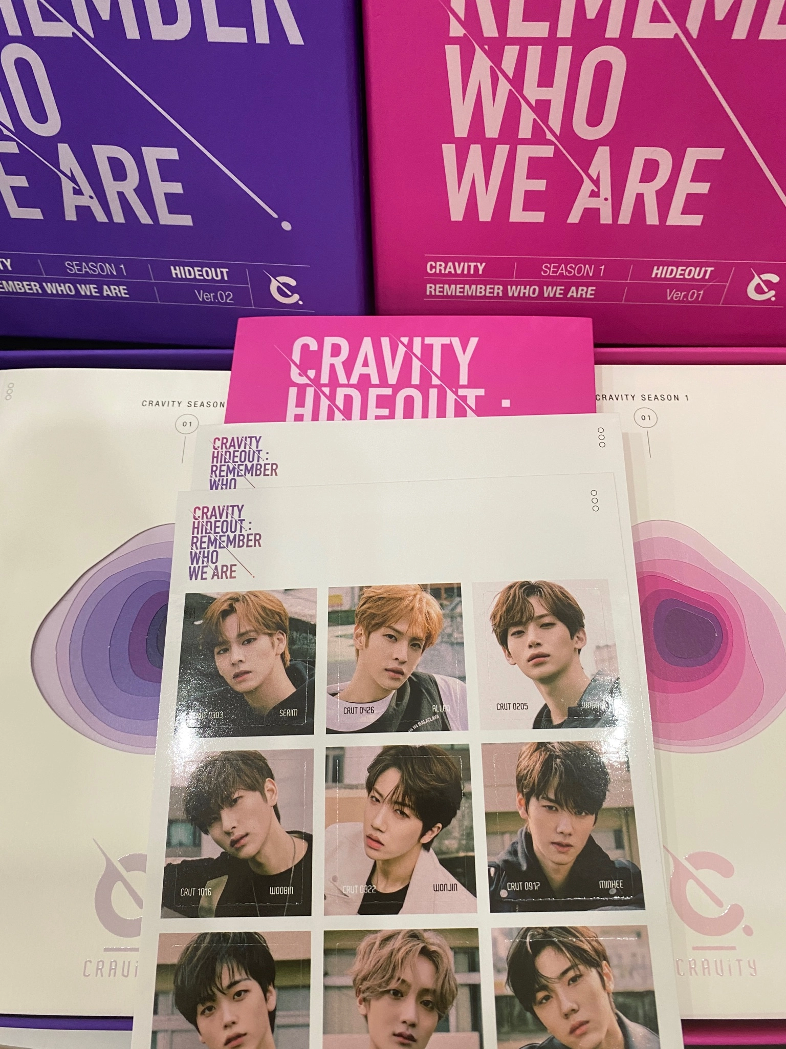 Ảnh Cravity - Hideout Remember Who We Are ( combo 2 ver hồng, tím ) by  - Sách Book Cover - Ngọc Hiển Books