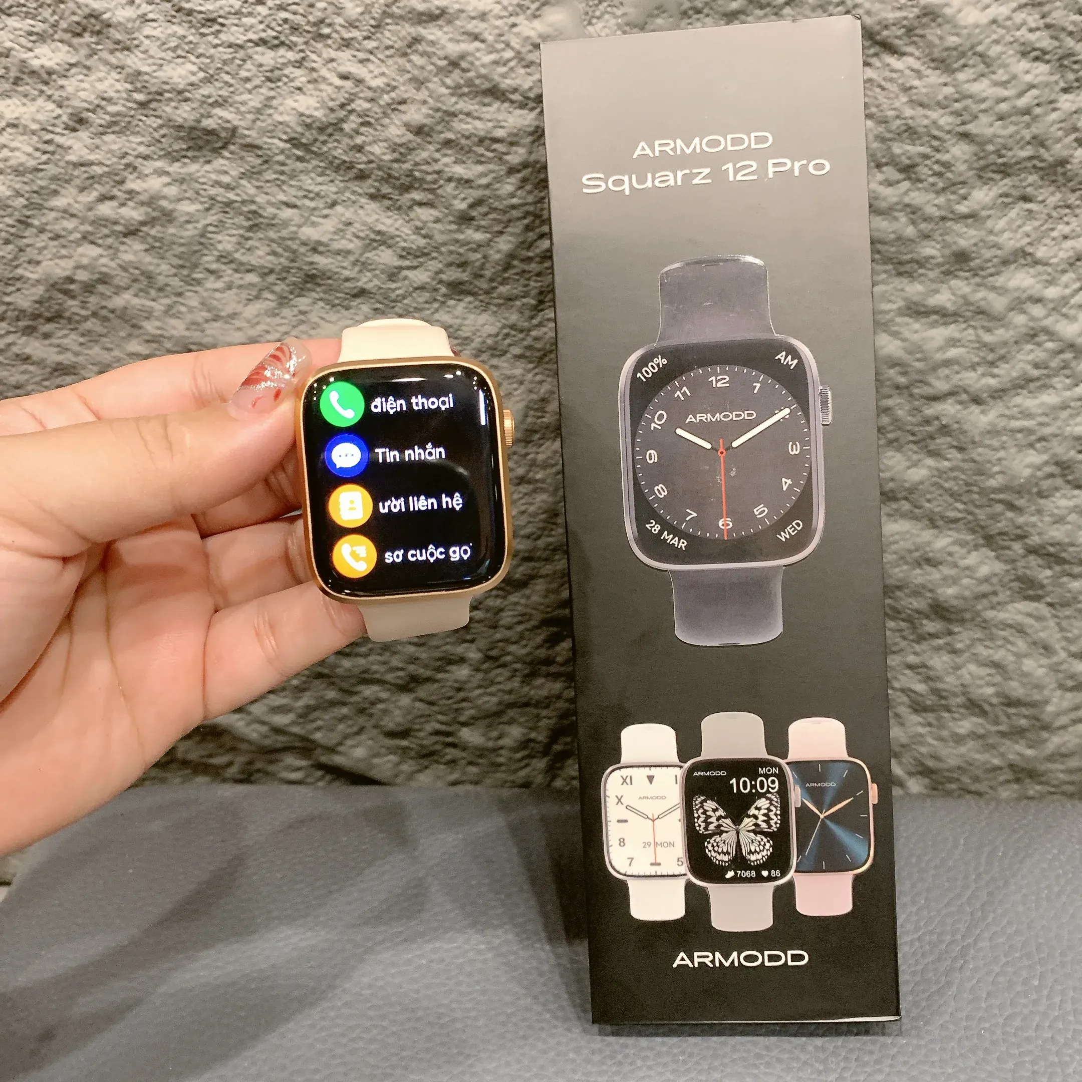 Đồng hồ thông minh ARMODD Squarz 12 Pro, nghe gọi điện thoại, đọc tin nhắn Zalo Facebook 790580