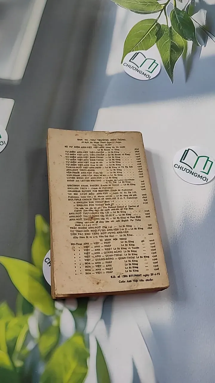 [MIỄN PHÍ BỌC SÁCH] [XƯA] Tự Điển Anh-Việt Tiêu Chuẩn (1968) - Lê Bá Khanh Lê Bá Kông 776076